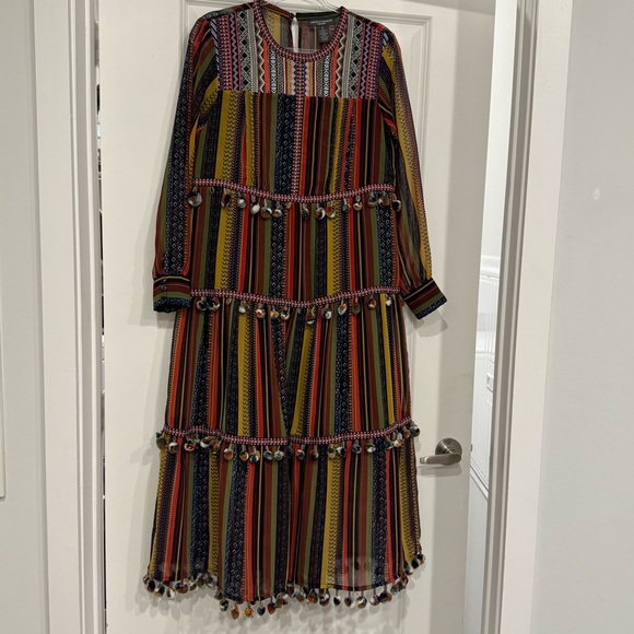Chelsea & Theodore Colorful Striped Long Sleeve Dress - Picture 2 of 13